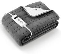 Couverture chauffante électrique - Coussin chauffant pour lit - Améliore le confort - 10 niveaux de température - 150x80 cm - Gris