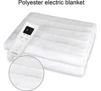 Couverture chauffante électrique - Couverture simple - 150x80 cm, 66W - 10 niveaux de température, minuterie 3/9 heures - Contrôle LED, lavable en machine - Blanche