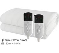 Couverture chauffante électrique - Double matelas chauffant 160x140 cm - Pour lit double - Température constante - 76–100 W - Prise européenne - Idéale pour l'hiver