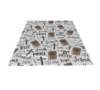 Couverture chrétienne - Flanelle chaude et douce, décoration légère religieuse de Jésus, couverture de prière de foi pour femme, polyvalente pour canapé-lit | Décoration spirituelle de la maison pour