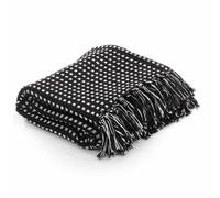 vidaXL Couverture Coton à Carrés 125x150 cm Noir Chaise Canapé Lit Décor
