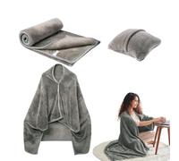 Couverture de avion,Couverture de Avion Flanelle Écharpe | Avion Poncho portable en flanelle douce oreiller de voyage écharpe poncho portable doux pour hommes femmes hommes femmes