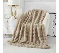 Couverture de banquette en peluche, en flanelle douce, 1000 g/m², 130 x 160 cm, kaki
