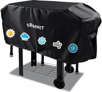 Couverture de barbecue étanche, SRIMMIT Couverture de barbecue Weber petite, nano-revêtement 420D, ouverture d'aération, 3 fermetures velcro réglables et boucles coupe-vent