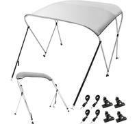 Couverture de bateau VEVOR Bimini Top 3 arcs, largeur d'installation 1700-1820 mm Abri en polyester 900D avec cadre en alliage d'aluminium, étanche & protection solaire, boîte de rangement incluse, 2 