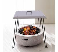 Couverture de brasero en acier inoxydable pour brasero Carré, pliable avec 4 pieds pliables 61 * 61cm