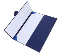 Couverture de Certificat Bleue à Trois Volets, Papier, Coins Arrondis | Pliable et Légère, Format Portable, Protège Vos Documents, Style Élégant, Usage pour Remise, Honneur
