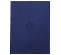 Couverture de Certificat Pliable à Bouton Rond, Papier Bleu Élégant | Protecteur Léger et Portable, Coins Arrondis, Structure Simple, pour Diplômes, Récompenses et Documents