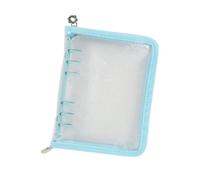 Couverture de classeur à paillettes A6, 6 anneaux en PVC souple transparent avec fermeture éclair florale, planificateur budgétaire rechargeable, album de cartes photo, organisateur de voyage
