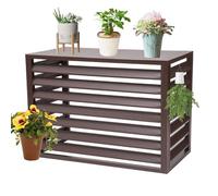 Couverture de Climatiseur, Anti-Corrosion Cache Climatiseur, Solide Support de Fleur Pour Climatiseur et Pompe À Chaleur, Facile À Installer, Aluminium (Color : Brun, Size : 100 * 60 * 80cm)