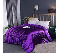 Couverture De Couette De Soie De Luxe, 100% Soie De Mûrier, Couleurs Pures, Ultra Douce Et Lisse, Housse De Couette Avec Fermeture à Glissière Cachée Et Liens - 200x230cm (79x91inch)