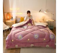 Couverture de couette en peluche extra chaude pour les températures froides, ultra confortable, en mélange d'agneau épais, super douce et respirante pour toutes les saisons, B, 150 x 200 cm, 3,5 kg
