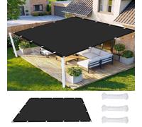 Couverture de Écran Jardin 0.5 x 8.5 m UV Protection avec Oeillets Tissu Polyester Multi Couleur et Taille Toile Solaire Voile pour Terrasses Balcons et Jardins, Noir