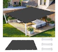 Couverture de Écran Jardin 1.4 x 5 m UV Protection avec Oeillets Tissu Polyester Multi Couleur et Taille Toile Solaire Voile pour Terrasses Balcons et Jardins, Gris Foncé