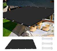 Couverture de Écran Jardin 2.2 x 9.5 m UV Protection avec Oeillets Tissu Polyester Multi Couleur et Taille Filet Protection Solaire pour Terrasses Balcons et Jardins, Noir
