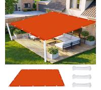 Couverture de Écran Jardin 2.5 x 2.5 m UV Protection avec Oeillets Tissu Polyester Multi Couleur et Taille Toile Solaire Voile pour Terrasses Balcons et Jardins, Orange