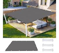 Couverture de Écran Jardin 2 x 5 m UV Protection avec Oeillets Tissu Polyester Multi Couleur et Taille Toile Solaire Voile pour Terrasses Balcons et Jardins, Gris Clair