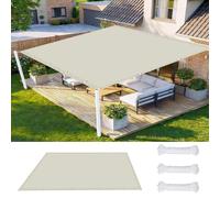 Couverture de Écran Jardin 4 x 5.5 m UV Protection avec Oeillets Tissu Polyester Multi Couleur et Taille Toile Solaire Voile pour Terrasses Balcons et Jardins, Blanc cassé