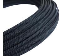 Couverture de Fil Gaine de câble Flexible 10M, Tube Plat en Pet, Gaine tressée maiIle 3/4/6/8/10~16mm, Manchons rétractables for Tuyau(Black,12mm)