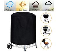 Couverture de gril d'extérieur ronde noire, housse de Protection pour poêle à foyer, pour barbecue, imperméable et robuste, en tissu 210D 70x70cm 210D