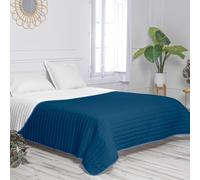 Couverture de lit 270 x 260 cm, couleur bleu marine, pour lit 160/180