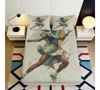 Couverture de lit Cadeau Motif athlète, Microfiber Toucher délicat, 3D Printed, élégant, Protection Matelas, décoration Chambre, Mariage, Pendaison 140x200x25cm