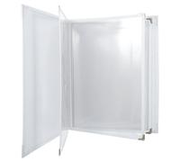 Couverture de Menu A4 à 6 Vues en Pu, Livre à Pochettes | Protège-menus pour Bistros et Diners, Blanc à Bord Moderne, Étui à Pochettes Transparentes