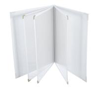 Couverture de Menu A4 en Pu, Livre à Six Pages, Blanc | Pochettes Transparentes, Surface Essuyable et Imperméable, Style Livre Reliure Pratique, pour Bars et Bistrots