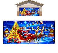 Couverture De Noël Pour Porte De Garage - Imperméable Avec LED Grande Décoration Pour Les Fêtes | Couverture D'hiver Pour Porte De Porche Avec Bannière, Pour Décorer Maison Fête De Noël Jardin P