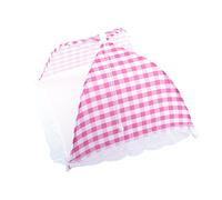 Couverture de parapluie alimentaire pliable, dôme Pop-Up, filet contre les mouches et les guêpes, outil de cuisine pour barbecue 32x31cm (Rose)