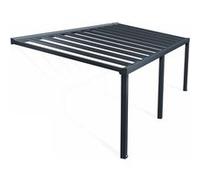 Palram Pergola adossée Stockholm 705929 aluminium et polycarbonate 3,4 x 8,1 m Gris
