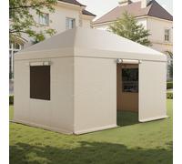 Couverture de pavillon d'hiver 3,1x4,41 m - Couverture de pavillon tous temps avec parois latérales et fenêtres en filet - Matériau PE - Couvertures de protection de stockage fermées - Pavillons non c