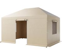 Couverture de pavillon d'hiver SucceBuy, 3,1x4,41 m, couverture tous temps avec parois latérales et fenêtres en filet, matériau PE, couverture de protection fermée à des fins de stockage, pavillons no