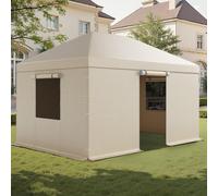 Couverture de pavillon d'hiver VEVOR, 3,1x4,41 m, couverture de pavillon tous temps avec parois latérales & fenêtres en filet, matériau PE, couvertures de protection de stockage fermées, pavillons non