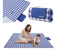 Couverture de pique-nique 150x200 hypermotion carreaux bleus vichy imperméable