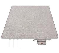 Couverture de pique-nique Famanu, 200 x 200 cm, imperméable et lavable en machine. Grande couverture pour camping, parc, jardin ou plage. Couleur kaki avec motifs de fougères tropicales