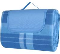 Couverture de pique-nique – Imperméable et pliable – Couverture de plage et de camping pour les activités de plein air – Bleue – 300 x 300 cm – Avec poignée de transport – Légère et grande