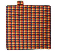 Couverture de pique-nique multicolore à carreaux 200 x 200 cm pliable en velours avec feuille d'aluminium imperméable, compacte et légère, idéale pour l'extérieur, pique-nique, camping, voyage