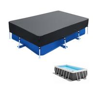 Couverture de Piscine 300 x 500 cm Imperméable et Anti-Poussière Bâches Solaires avec Cordon pour Piscines Gonflables, Noir