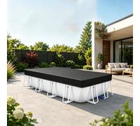 Couverture de Piscine 4.3 x 5.2 m Rectangulaire Bâches Solaires avec Cordon pour Piscines Gonflables, Noir