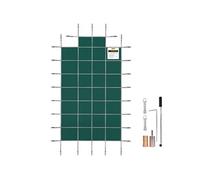 VEVOR Couverture de sécurité pour piscines creusées 5,5x11 m, maille verte avec marches d'extrémité centrales 1,2x2,4 m, couverture de sécurité solide pour piscine d'hiver, résister au soleil, au vent