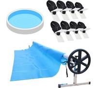 Couverture de piscine Enrouleur mobile 5,7 m réglable pour liner solaire