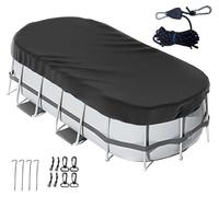 Couverture de piscine ovale avec accessoires de fixation