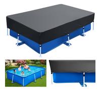 Couverture De Piscine Rectangulaire 220x150cm Bâche Protection Été Hiver Pare Soleil Noir