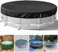 Couverture de piscine Ronde 244cm 420D Tissu Oxford Protection Uv Cordon de serrage Stabilité Installation facile