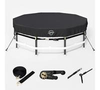 Couverture de piscine ronde de 3 mètres, avec système de fixation anti-vent et tissu durable de 500D
