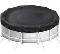 Couverture de piscine ronde, diamètre 493 cm, adaptée aux piscines de 460 à 488 cm, tissu Oxford 420D résistant à la déchirure, pour une utilisation en été et en hiver, couleur noire
