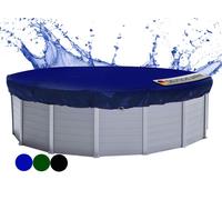 Couverture de piscine ronde pour piscines de 320 à 366 cm | Dimensions de la bâche : Ø 420 cm | Bleue | Bâche de piscine été et hiver | Bâche de protection 200 g/m² PE | Couverture doublement enduite