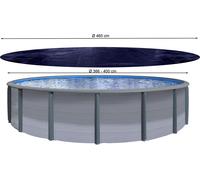 Couverture de piscine ronde pour piscines de 366 à 400 cm | Dimensions de la bâche : Ø 460 cm | Noir | Bâche de piscine été et hiver | Bâche de couverture solaire 200 g/m² PE double revêtement | Bâche