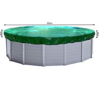 Couverture de piscine ronde pour piscines de 460 à 500 cm | Dimensions de la bâche : Ø 560 cm | Verte | Bâche de piscine été et hiver | Bâche de protection 200 g/m² PE | Couverture doublement enduite